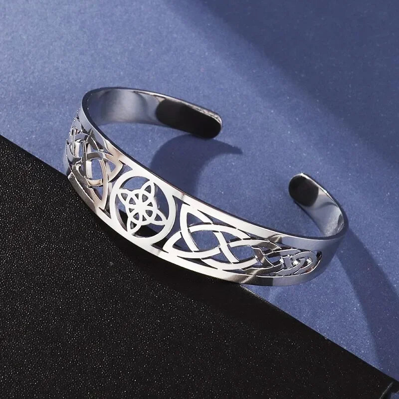 Pulseira de punho simples brilhante de dupla camada de aço inoxidável adequada para homens e mulheres pulseira de punho de duas cores joias de casal