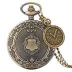 Vintage antigo cobre steampunk bronze oco engrenagem relógio de bolso de quartzo colar pingente corrente relógio masculino feminino com acessório
