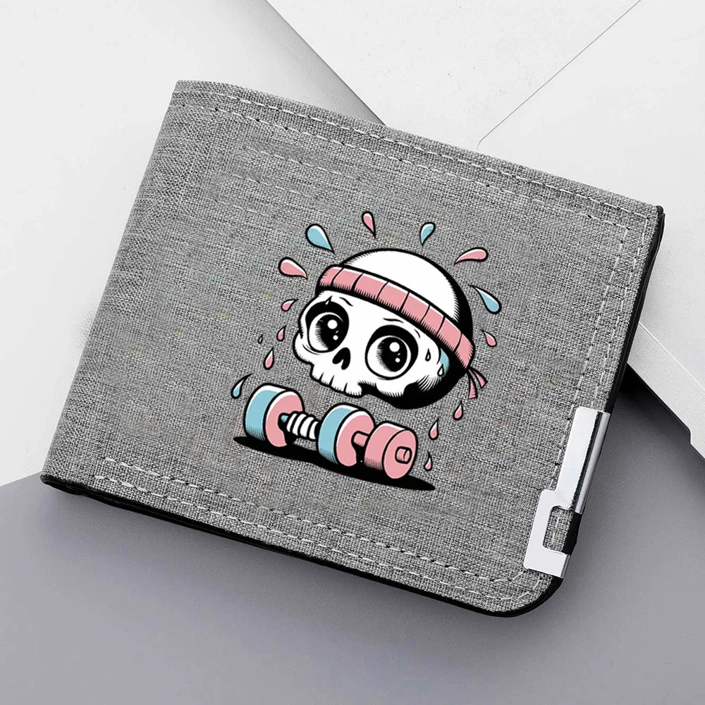 Design personalizado masculino ultra-fino zíper fivela lona titular do cartão de crédito multifuncional carteira juvenil