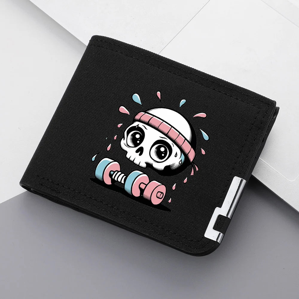 Design personalizado masculino ultra-fino zíper fivela lona titular do cartão de crédito multifuncional carteira juvenil