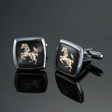 Abotoaduras de camisa francesa masculina estilo clássico abotoaduras de cavalo quadrado acessórios de roupas de moda atacado