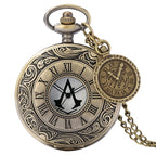 Vintage antigo cobre steampunk bronze oco engrenagem relógio de bolso de quartzo colar pingente corrente relógio masculino feminino com acessório