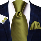 Gravata de presente para homens 2023 nova sálvia verde xadrez marca de moda festa de casamento gravata acessível abotoaduras atacado hi-tie designer