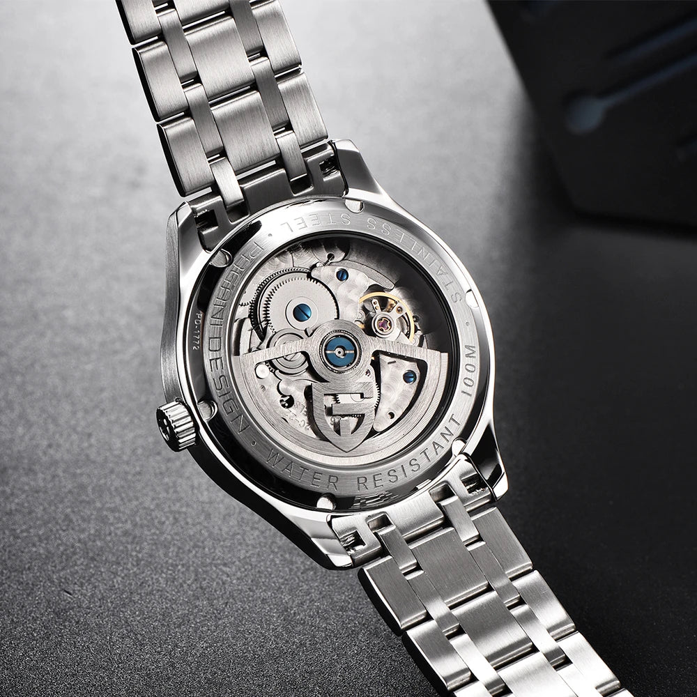 Pagani design nova série piloto relógio mecânico masculino luxo vidro safira display de armazenamento energia relógio automático masculino
