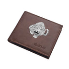 Carteira masculina com estilo europeu e vários compartimentos para cartões com zíper, uma carteira retrô dobrável dupla