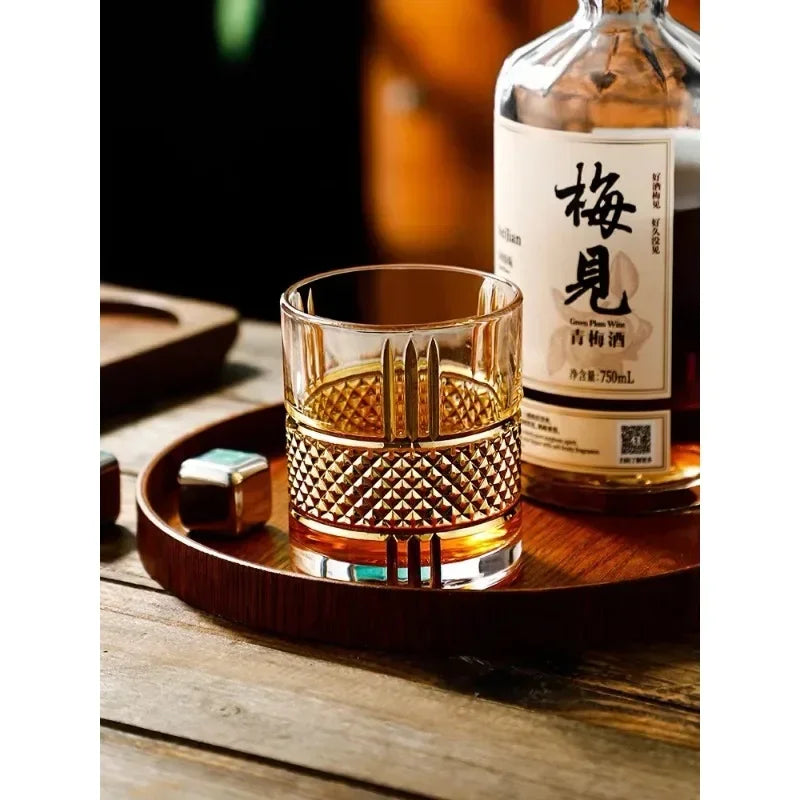 Forro de ouro Whisky Copo, Old Fashioned Rocks Copos, Copos para Cocktail Scotch, Bourbon, Gin, Voldka, Brandy