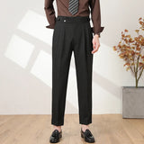 Nápoles 2025 novos homens terno calças moda listra fino ajuste negócios escritório social casamento calças de alta qualidade masculino calças casuais