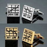 Camisas francesas abotoaduras para homens, material de cobre, quadrado, gráfico de tendência de estoque, acessórios de vestuário, atacado