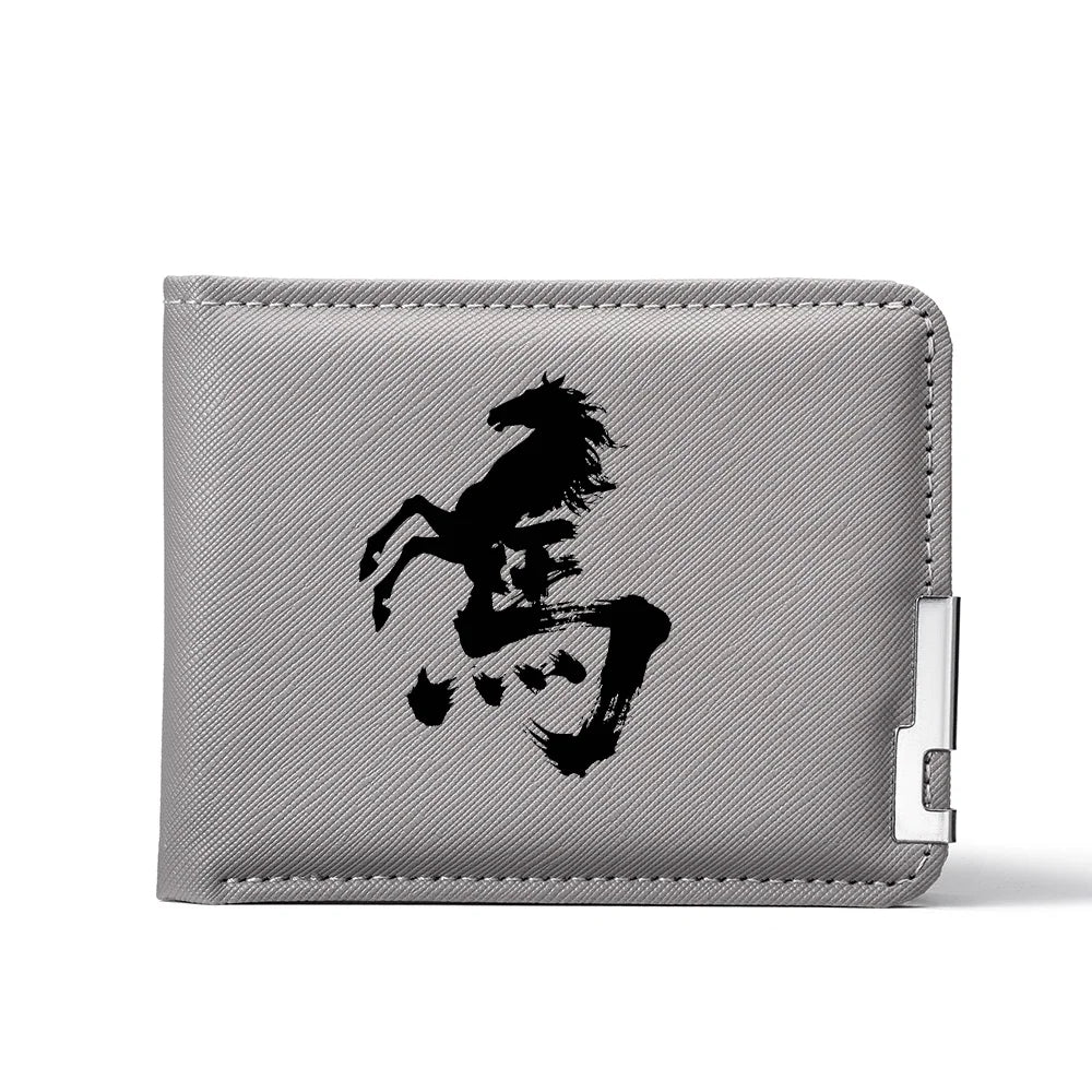 Carteira masculina de lona dobrável dupla multifuncional porta cartão de crédito carteira curta de desenho animado organizador compacto para homens