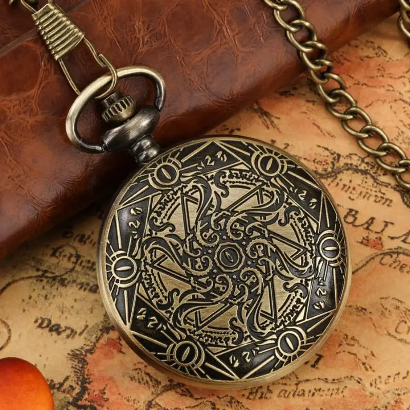 Retro Oco Esqueleto Engrenagem com Design Escultura 3D, Antique Bronze Pocket Watch, Dial Padrão, Alloy Relógio, Jóias Cadeia, cintura grossa