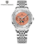 Pagani Design Novo 40mm Fase da Lua Multifuncional Relógio Masculino 100m À Prova D 'Água Vidro Safira Relógio de Quartzo Masculino