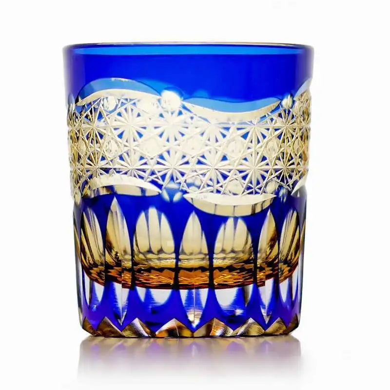 Japonês edo kiriko cristal ware copo de uísque hannd escultura nuvens sorte vidro vinho licor snifter caneca água melhor presente para o pai