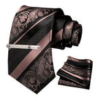 Clássico masculino floral gravata 8cm conjunto de gravata de seda bolso quadrado gravata clipe ternos de negócios acessórios noivo casamento cravat