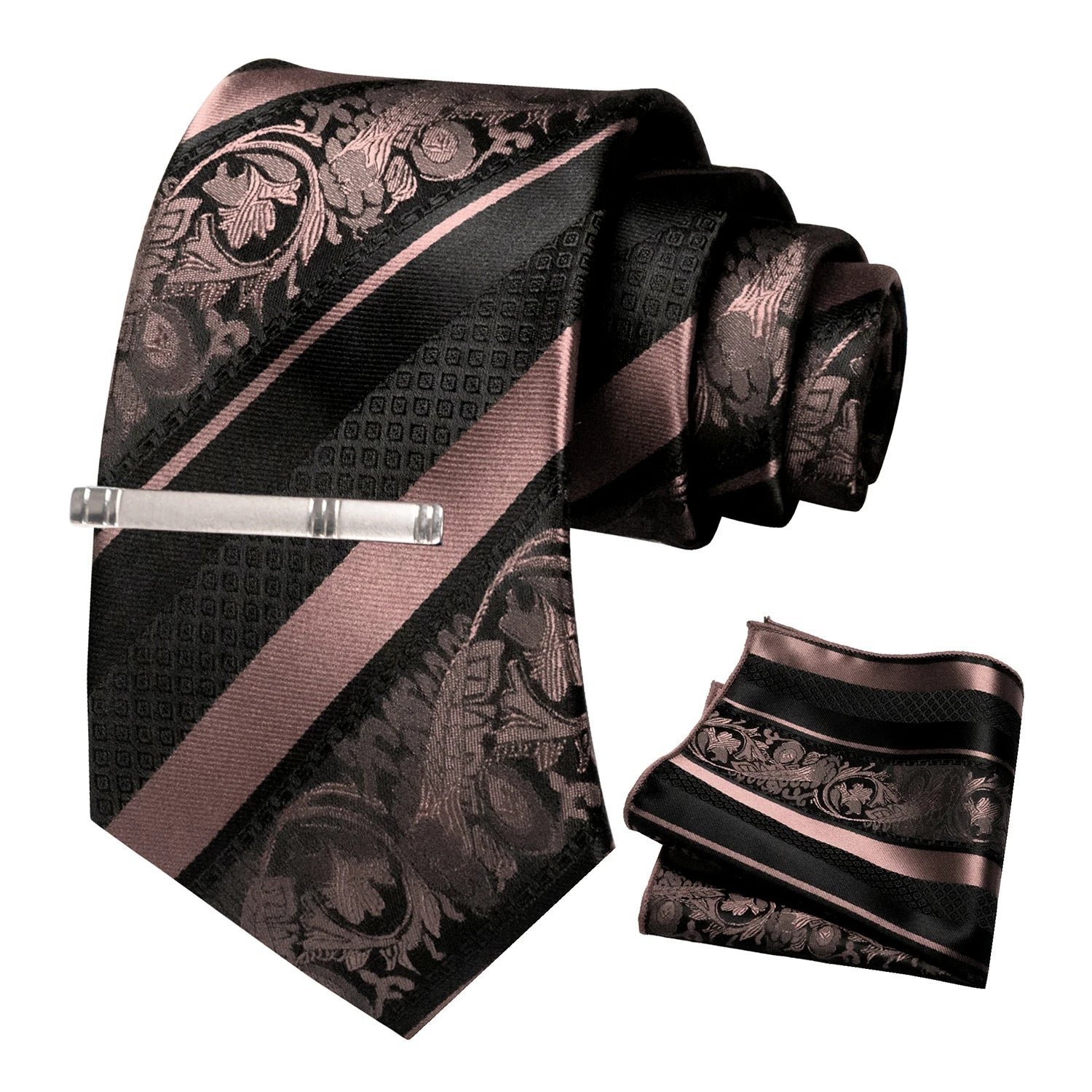 Clássico masculino floral gravata 8cm conjunto de gravata de seda bolso quadrado gravata clipe ternos de negócios acessórios noivo casamento cravat