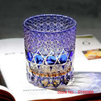 Copo de vinho de fluorite com cristais coloridos de alta qualidade, nível de coleção, corte à mão, copo de licor de uísque, caneca de água para restaurante chique, caixa de presente