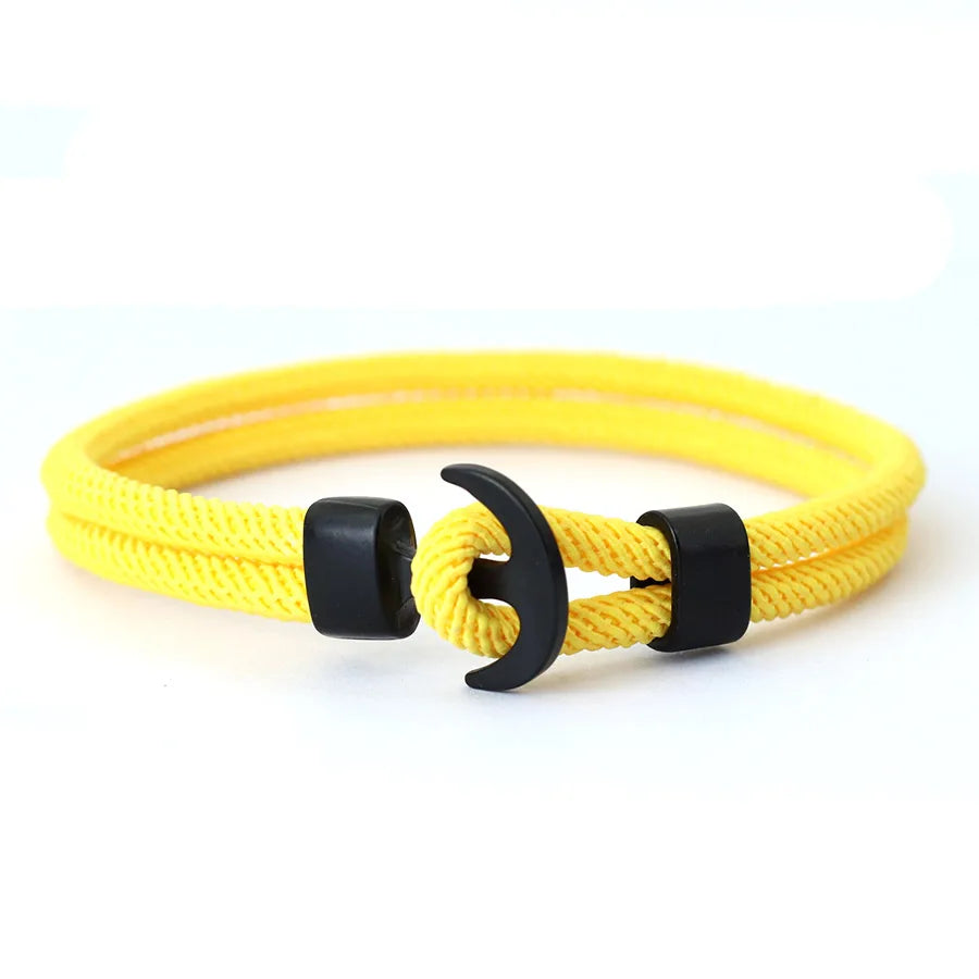 Moda masculina âncora pulseira dupla camada náutica braslet homme verão praia acessórios pulsera roja hombre macrame braclet