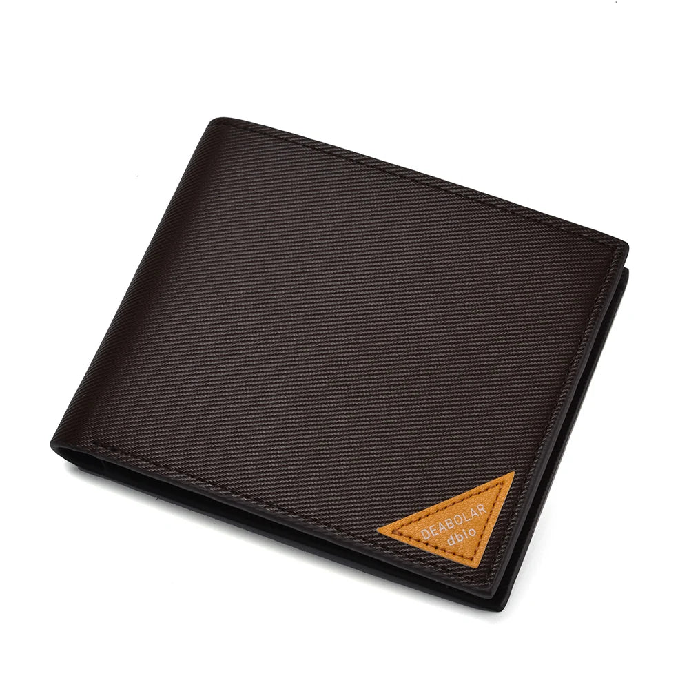 Carteira de couro com zíper PU para homens, bolso luxuoso, alta qualidade, novo