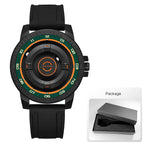 DANIEL GORMAN Relógio magnético masculino preto à prova d'água contas de aço inoxidável relógio de quartzo com pulseira de silicone DG0221 verde