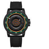 DANIEL GORMAN Relógio magnético masculino preto à prova d'água contas de aço inoxidável relógio de quartzo com pulseira de silicone DG0221 verde