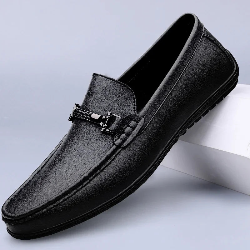 Mocassins Masculinos de Couro Genuíno - Elegância Atemporal