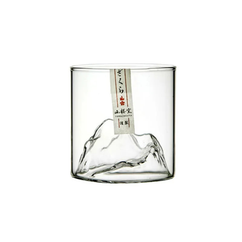 Japão 3d montanha uísque vidro glaciar antigo uísque rock copos uísque-vidro caixa de presente de madeira copo de vodka copo de vinho