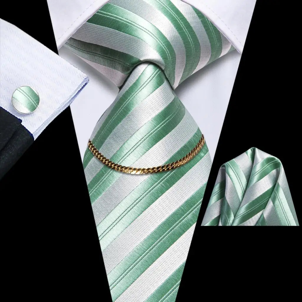 Hi-Tie-Gravatas de seda xadrez de luxo masculinas, conjunto de abotoaduras, design preto, presente de casamento, corrente de gravata moda