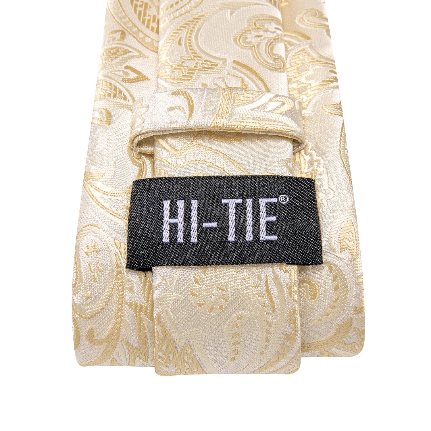 Hi-tie floral champanhe marfim masculino elegante gravata lenço abotoaduras para smoking moda clássico seda gravata de luxo para homem