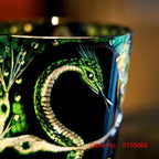 Estilo chinês zodíaco cobra edo kiriko copo de cristal guardião cobra wineglass licor uísque vidro brandy snifter topo lembrança presentes