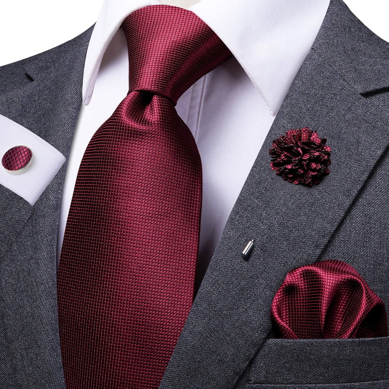 Gravata de negócios de seda azul claro sólido 2023 novo hi-tie designer gravata masculina luxo 8.5cm lenço abotoadura broche gravata de casamento para homem