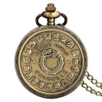 Vintage bronze chinês retro tai chi fofoca banish mau sorte relógio de bolso de quartzo colar pingente melhor amigo amizade jóias