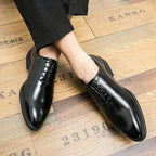 Novo Sola Vermelha Brogue Sapatos Homens Negros Negócios Sapatos Formais Lace-up Dedo Do Pé Redondo Primavera/Outono