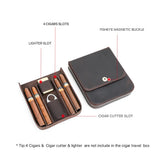Genuine Crazy Horse Leather Travel Cigar Case, Humidor Box, Armazenamento para 4 Charutos, Acessórios para fumar
