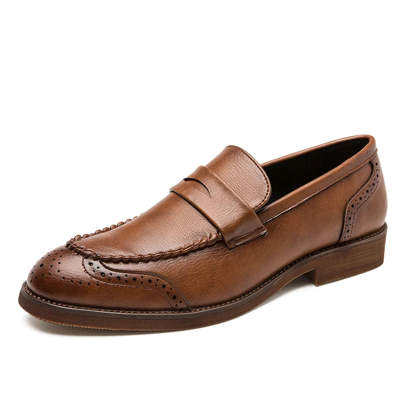 Sapatos casuais de couro genuíno masculino, sapatos de trabalho ao ar livre, vestido de escritório, sapatos de casamento, entrega gratuita, novo, primavera, outono