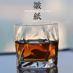 Japonês edo designer amassado papel forma irregular cristal facetado der whiskybecher uísque rocha vidro arte copo de vinho