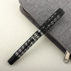 Jinhao 100 Caneta-tinteiro de enchimento a vácuo Transparente Acrílico Esqueleto Oco Esculpido EF/F/M Caneta Presente Escrita