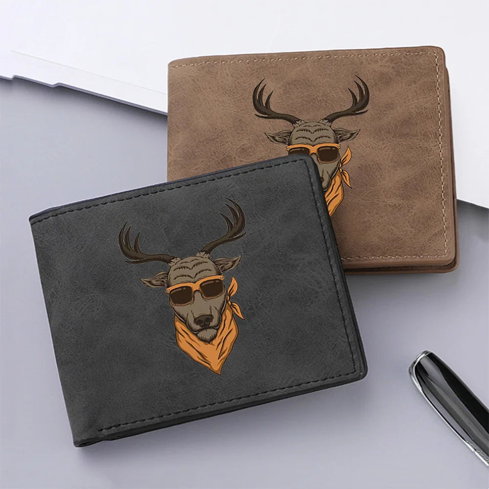 Mini carteira compacta masculina vintage casual ultrafina carteira de dólar americano id bolsa de armazenamento de cartão de crédito