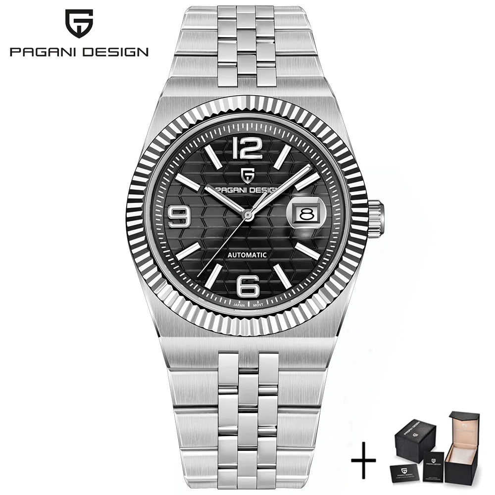 Pagani design novo relógio masculino negócios relógio mecânico automático 100m à prova dwaterproof água relógio masculino de aço inoxidável caixa de presente requintado