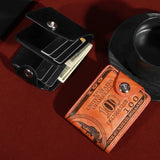 Carteiras masculinas com 100 dólares americanos padrão carteira de couro masculino walet foto cartão titular moda grande capacidade carteira bolsa saco