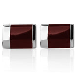 Camisa francesa Abotoaduras Material De Cobre, Abotoaduras Rectangulares Vinho Vermelho Esmalte, Acessórios de Moda, Atacado