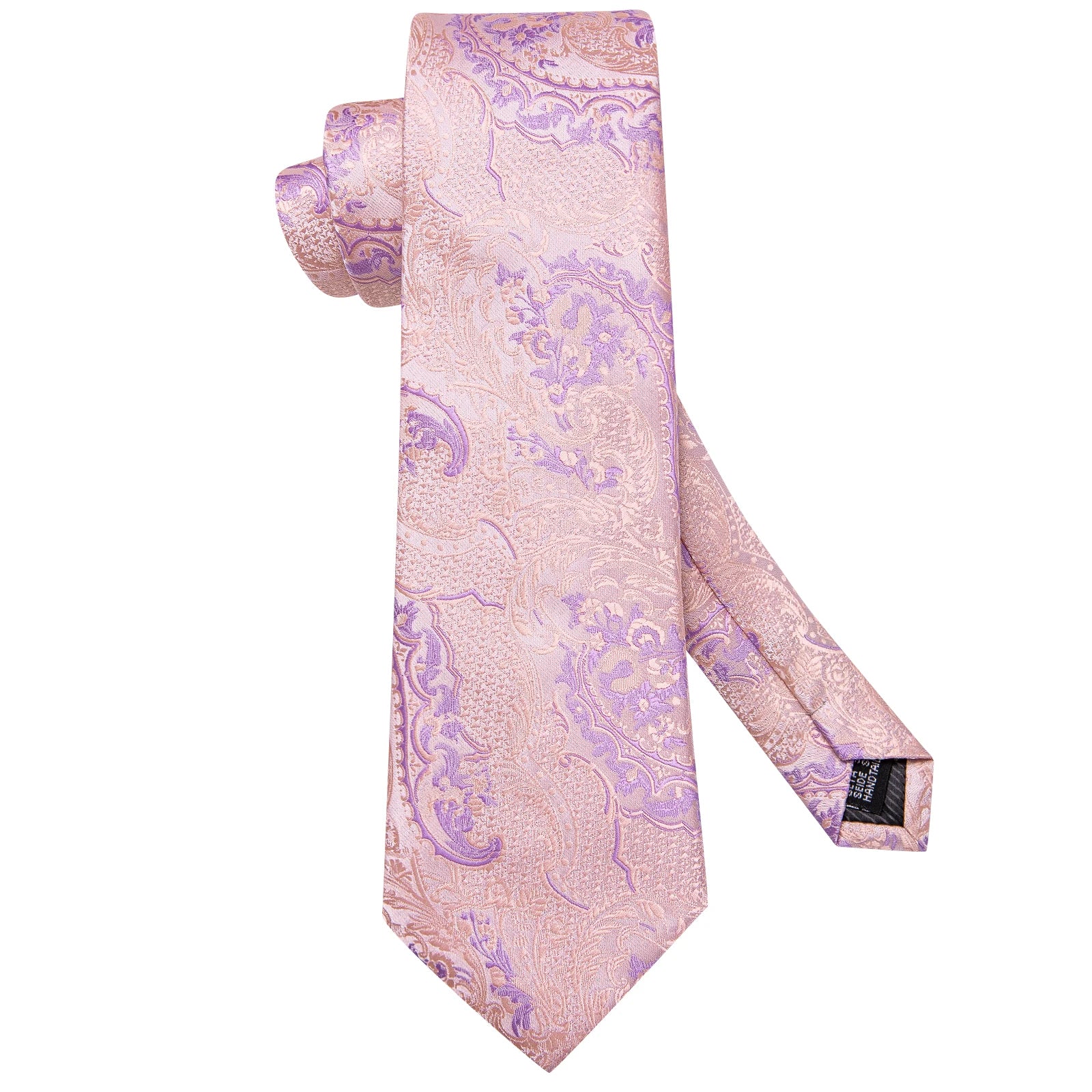 Conjunto clássico de gravata de seda masculino, gravata, floral, rosa, roxo, azul, elegante, lenço, abotoaduras, moda luxuosa, 3 peças