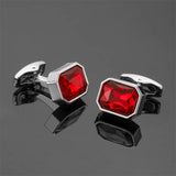 Abotoaduras de cristal para homens, camisa francesa, cobre, octogonal, laranja, azul, vermelho, acessórios de vestuário, novo, atacado