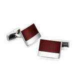 Camisa francesa Abotoaduras Material De Cobre, Abotoaduras Rectangulares Vinho Vermelho Esmalte, Acessórios de Moda, Atacado