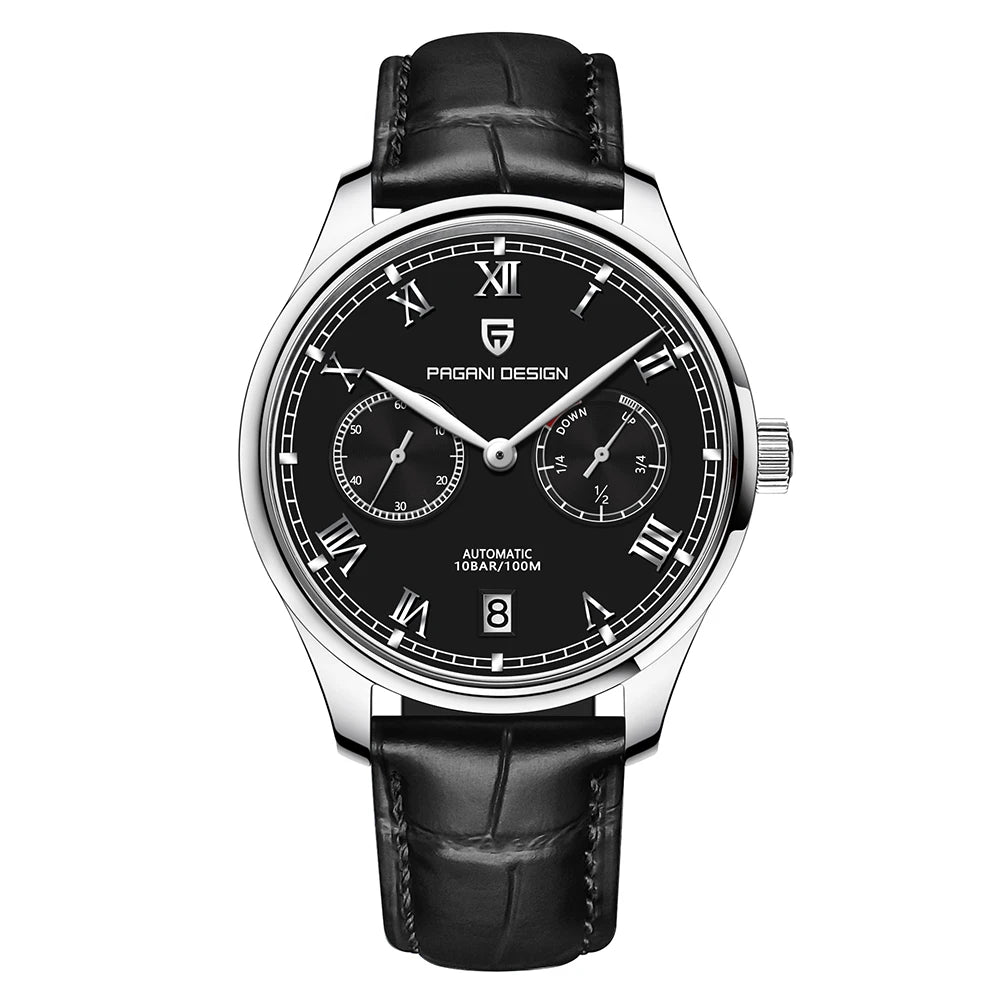 Pagani design nova série piloto relógio mecânico masculino luxo vidro safira display de armazenamento energia relógio automático masculino