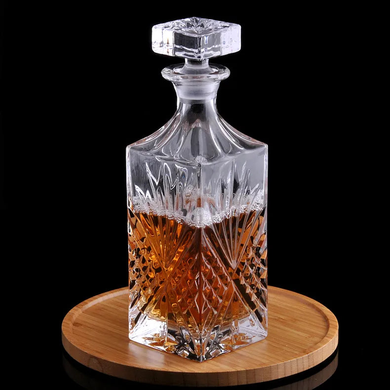 Decantador de vidro - Decantador de uísque para vinho, Bourbon, brandy, licor, suco, água, enxaguatório bucal (25,4 onças/750ml)