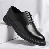 Sapato oxford de couro masculino de alta qualidade e confortável com cadarço sapato formal de negócios confortável e antiderrapante sapatos de escritório