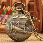 Retro B-29 aeronaves relógio de bolso de quartzo steampunk retro exército militar colar corrente relógio pingente presentes antigos para soldados