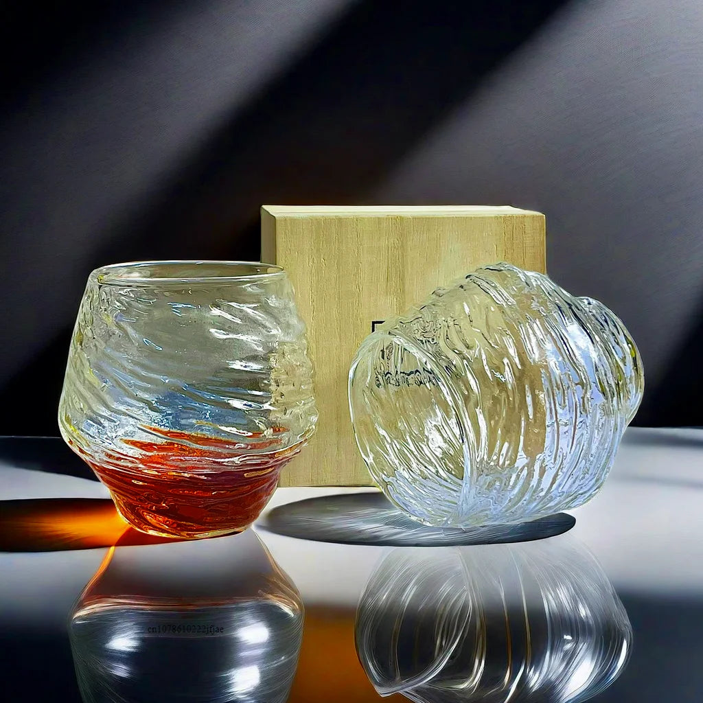 Copo de uísque estilo japonês 380ml, retrô, martelo nebuloso, copo de vinho, presentes xo, conhaque, brandy, caneca de uísque com wo
