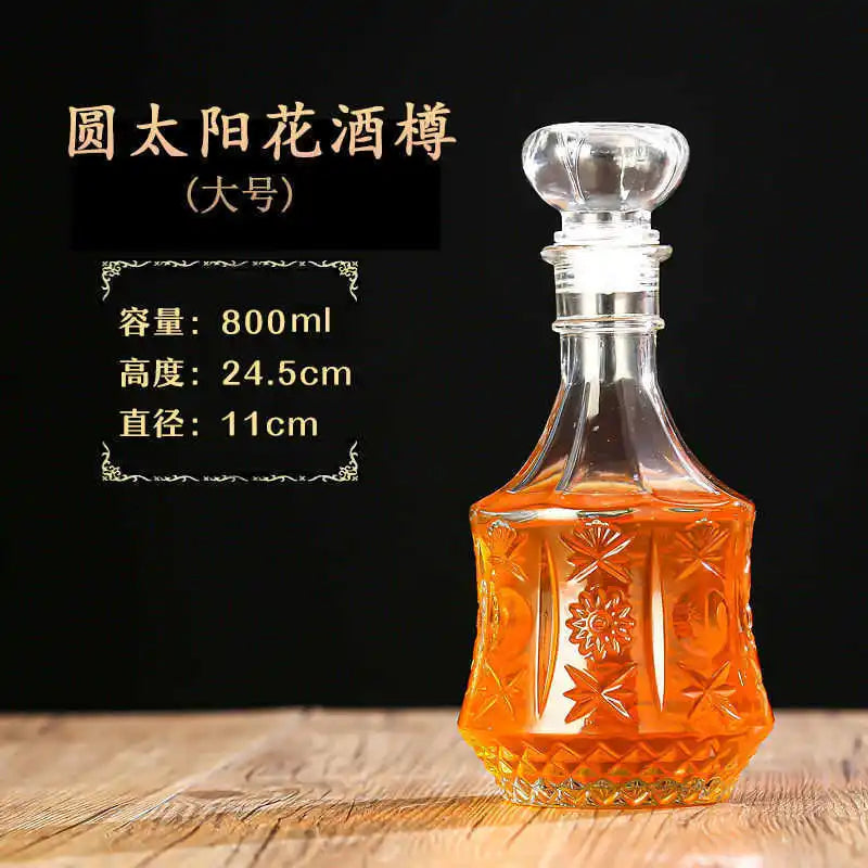 Criatividade design multi estilos barware garrafa de vidro de vinho 250-1000ml decantadores de uísque de vidro sem chumbo para licor bourbon scotch