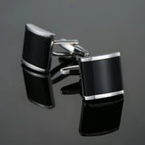 Camisa francesa Abotoaduras Material De Cobre, Abotoaduras De Zircão Preto, Acessórios De Moda, Atacado