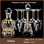 Decantador rotativo de cristal de ouro, copo de vinho luxuoso leve high-end, Gyro Decanter, 1500ml